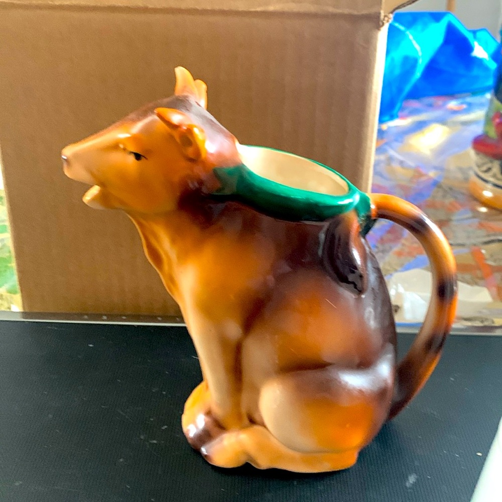 Vintage cow cream jug and miniature stein